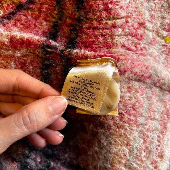 Anthropologie Maeve Aurelia Pink Alpaca/Wool Blend Fuzzy Oversize Jacket Size XS - Picture 4 of 4